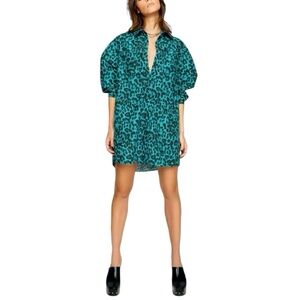 REBECCA MINKOFF BLUE LEOPARD TORI DRESS